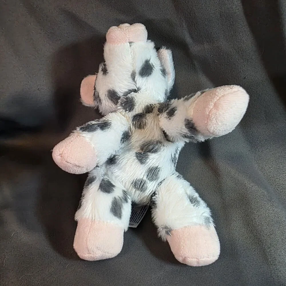 Aurora Mini Flopsies PIG 8in White with Gray Spots Plush Pink Snout Ears Hooves